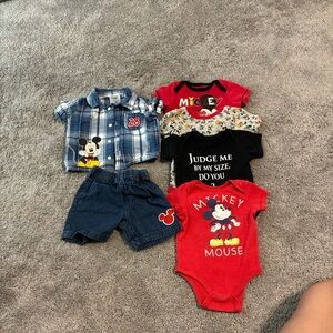 Disney Mickey Mouse Baby Outfit Set - Red, Blue, Black
